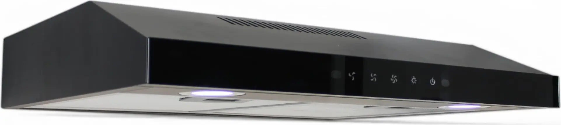 Backer IRMA RS602 BL Console Kitchen Hood, 60cm, 2 Motors, 550 m³/h, Touch & Gesture Control, 3 Speeds, LED Lighting, Black Glass