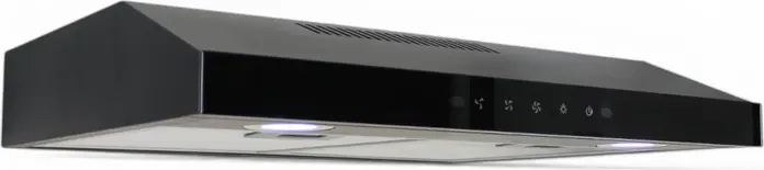 Backer IRMA RS602 BL Console Kitchen Hood, 60cm, 2 Motors, 550 m³/h, Touch & Gesture Control, 3 Speeds, LED Lighting, Black Glass