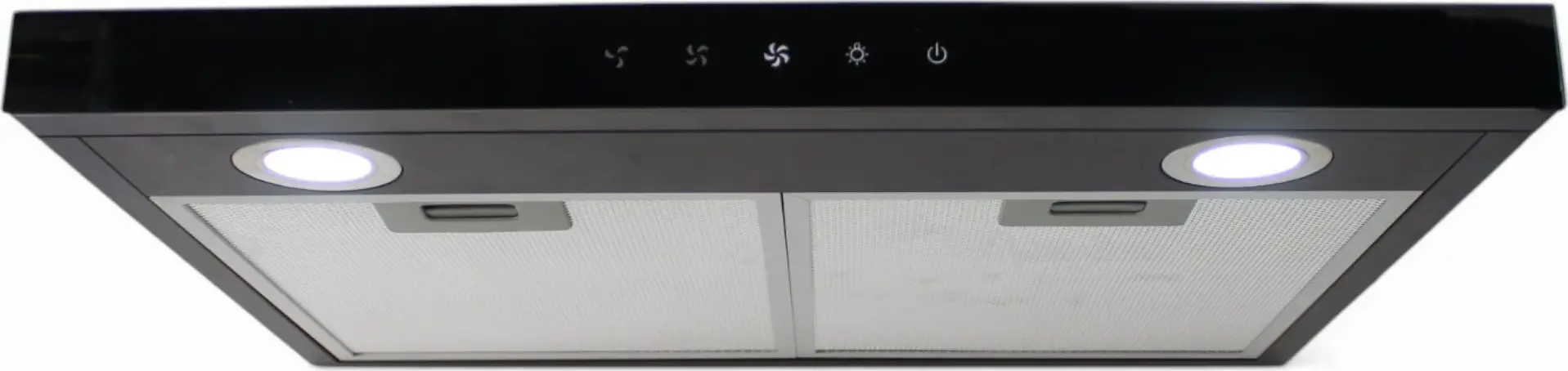 Backer IRMA RS602 BL Console Kitchen Hood, 60cm, 2 Motors, 550 m³/h, Touch & Gesture Control, 3 Speeds, LED Lighting, Black Glass