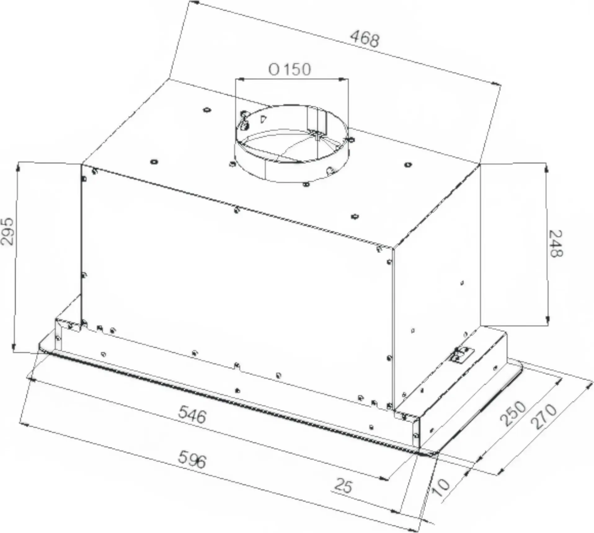 Hotă Incorporabilă Backer VITUS 60 TOUCH BL, 1100 m³/h, Motor Turbo, Control Touch, Telecomandă, LED, 60cm, Sticlă Neagră