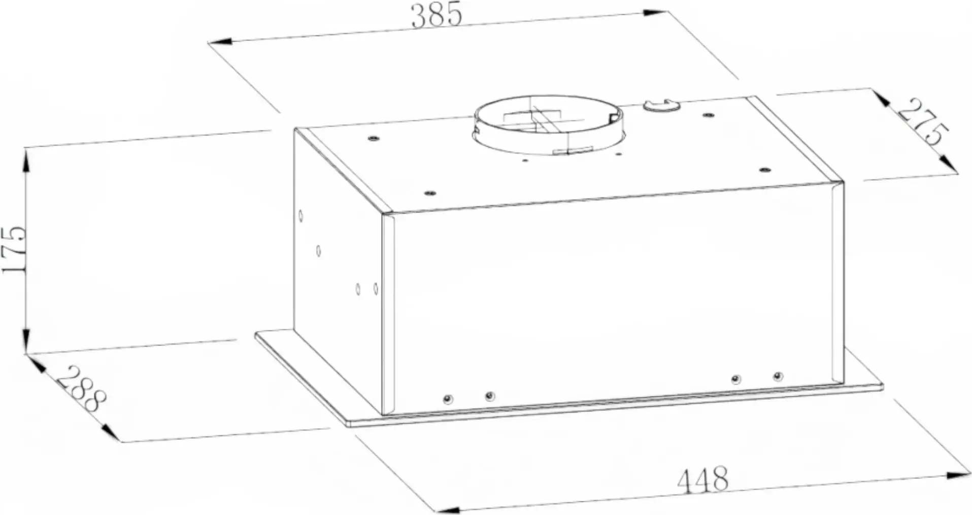 Backer EGER 45 750 BL Built-in Kitchen Hood, 45cm, 750 m³/h, Touch Control, 3 Speeds, LED Lighting, Black Glass
