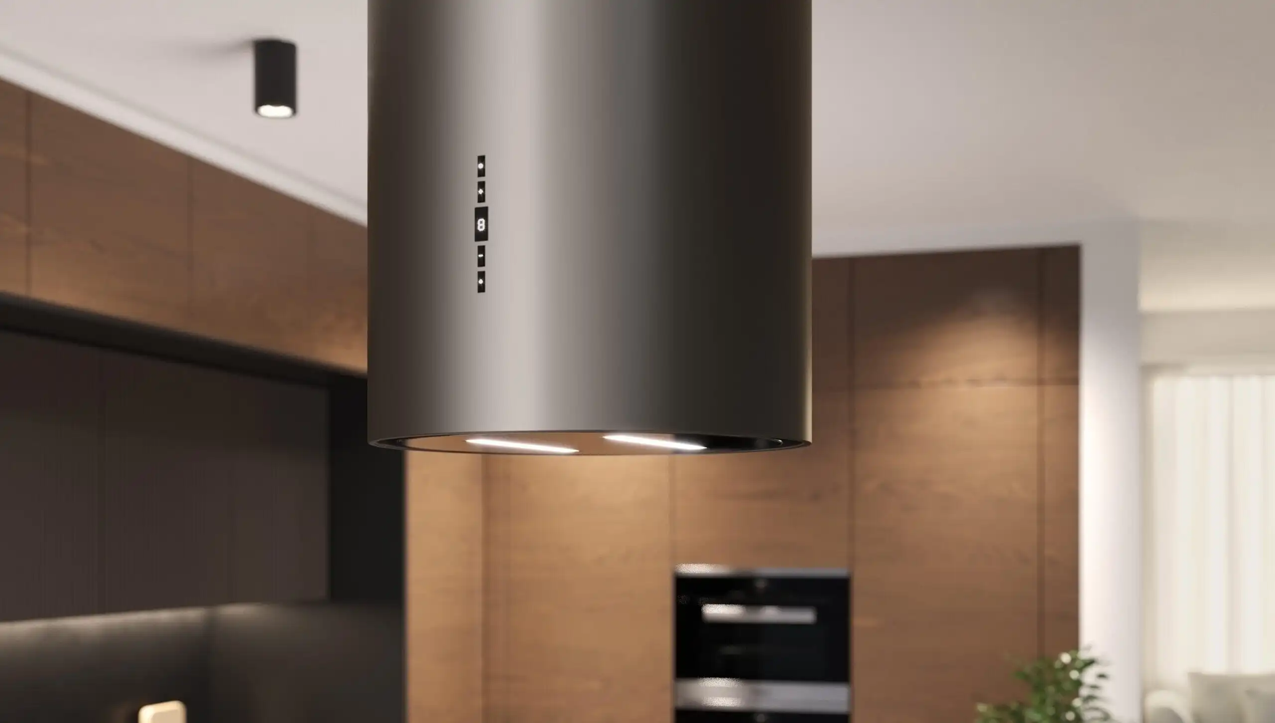 Backer ISOLA MLW W8039 Island Cooker Hood, 1200 m³/h, 39cm, 4 Speeds, LED Strip, Remote Control, Black
