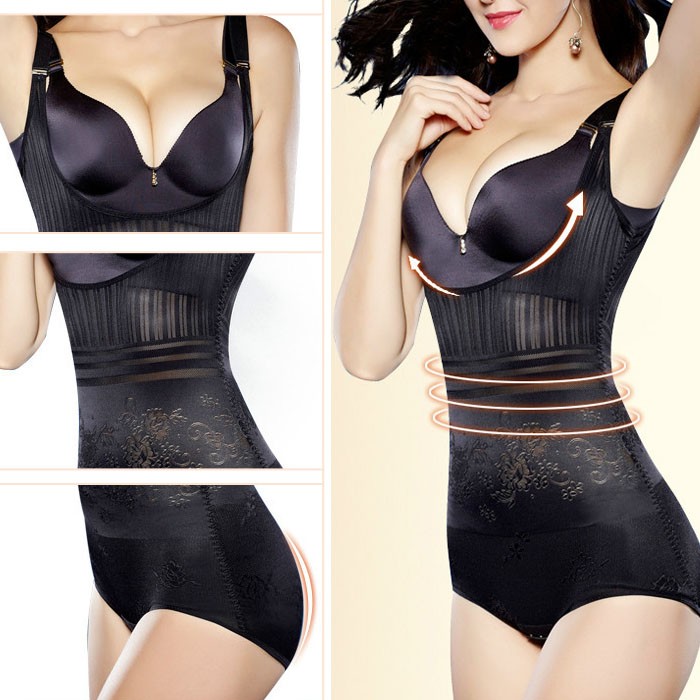 Seamless Shapewear Bodysuit, Tummy Control & Waist Contouring, Breast Lift, Invisible Nylon Spandex Body Shaper for Postpartum Recovery, Beige, XXXL