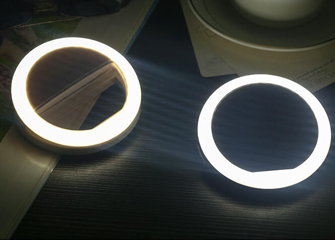 RK-12 Clip-on Selfie Ring Light, 36 LED USB Rechargeable, 3 Brightness Levels, 5600K Cool White, Anti-Slip Universal Clip for Phone/Tablet, 8.5cm ABS