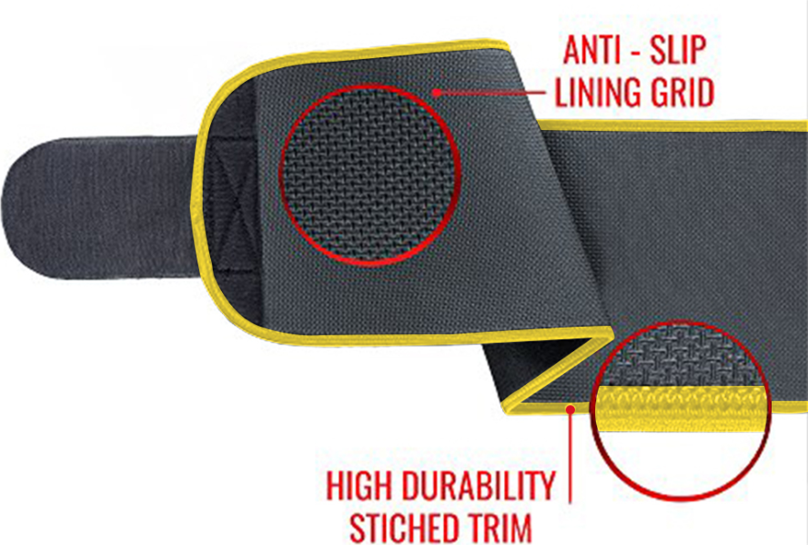 SWEAT Thermal Waist Trainer Belt - 20cm Neoprene & Nylon Sauna Sweat Belt for Gym, Adjustable Abdominal & Back Support, 60-120cm
