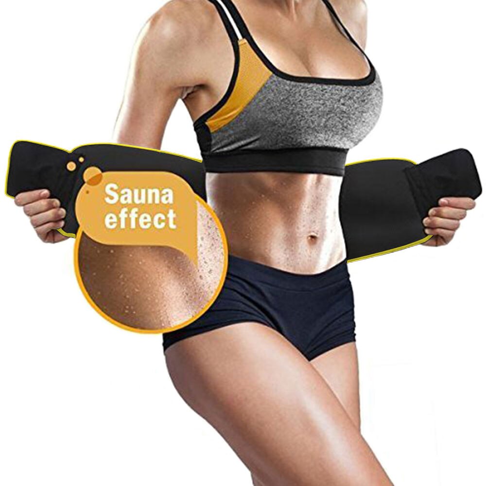 SWEAT Thermal Waist Trainer Belt - 20cm Neoprene & Nylon Sauna Sweat Belt for Gym, Adjustable Abdominal & Back Support, 60-120cm
