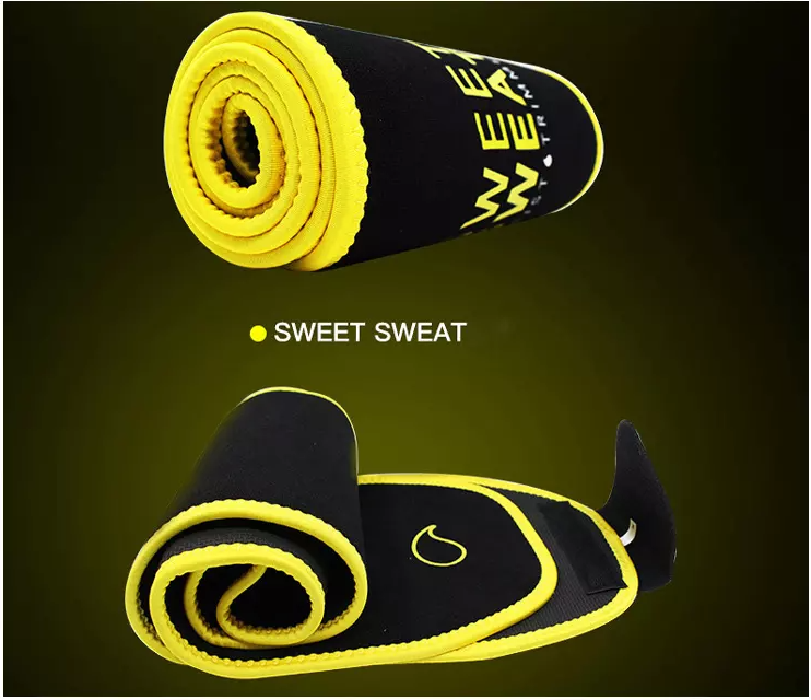 SWEAT Thermal Waist Trainer Belt - 20cm Neoprene & Nylon Sauna Sweat Belt for Gym, Adjustable Abdominal & Back Support, 60-120cm