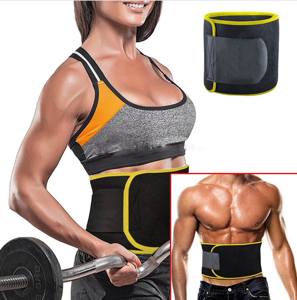 SWEAT Thermal Waist Trainer Belt - 20cm Neoprene & Nylon Sauna Sweat Belt for Gym, Adjustable Abdominal & Back Support, 60-120cm