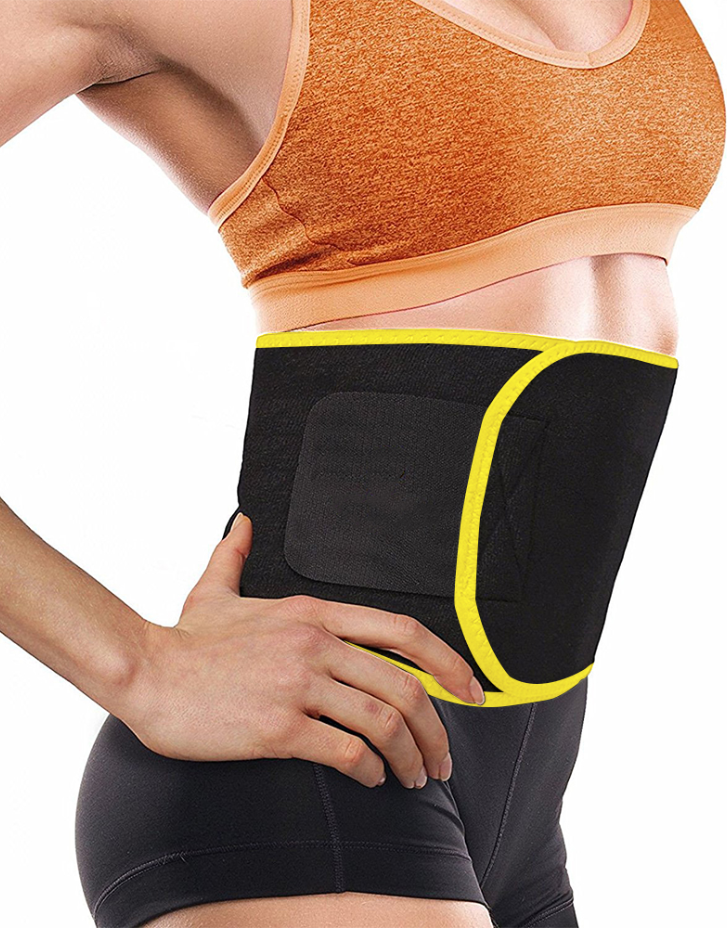 SWEAT Thermal Waist Trainer Belt - 20cm Neoprene & Nylon Sauna Sweat Belt for Gym, Adjustable Abdominal & Back Support, 60-120cm