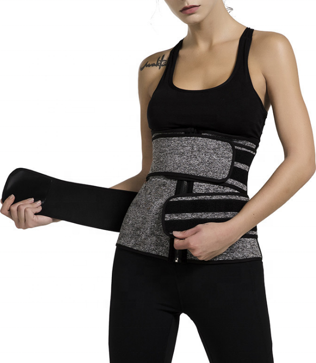 CILKOO Waist Trainer Termo - Corset Modelator Termic 27cm din Neopren, Centură de Slăbit cu Fermoar și Cârlige, Suport Lombare, Compresie Reglabilă, Sport