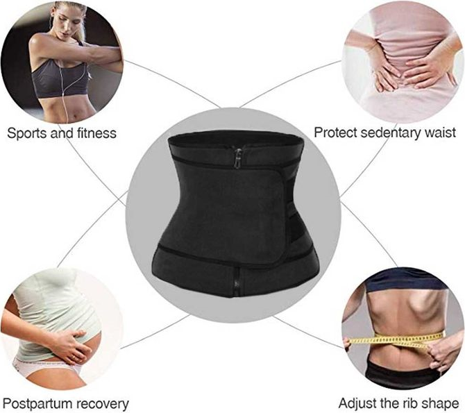 Corset Slimming pentru Femei - 70% Neopren, Chilot Modelator cu Inchidere Frontala si Curea Reglabilă Velcro, Compresie 2 Niveluri, Suport Lombar pentru Sport