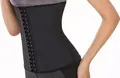 BoomYinGlam 25 Spiral Steel Bone Waist Trainer Corset - 100% Latex Shapewear, Cotton Lining, 30cm High Waist, Posture Correction, Waist Reduction & Thermal Effect - Size: S