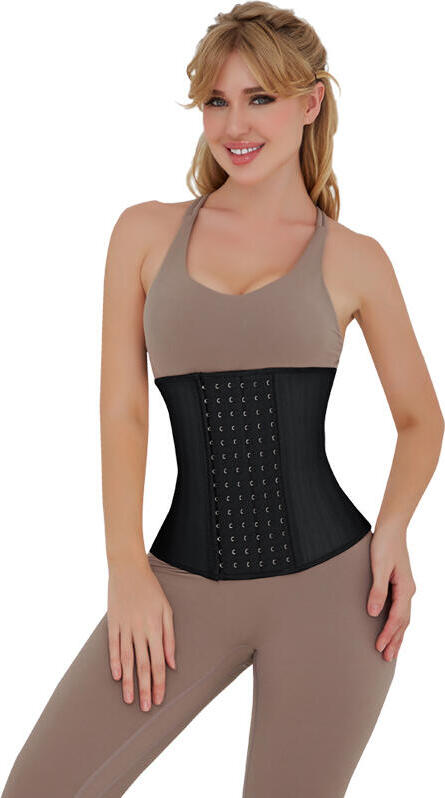 BoomYinGlam 25 Spiral Steel Bone Waist Trainer Corset - 100% Latex Shapewear, Cotton Lining, 30cm High Waist, Posture Correction, Waist Reduction & Thermal Effect - Size: S