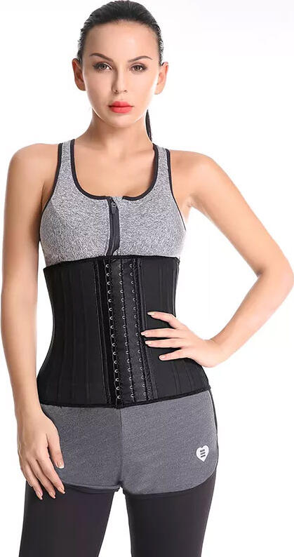 BoomYinGlam 25 Spiral Steel Bone Waist Trainer Corset - 100% Latex Shapewear, Cotton Lining, 30cm High Waist, Posture Correction, Waist Reduction & Thermal Effect - Size: S