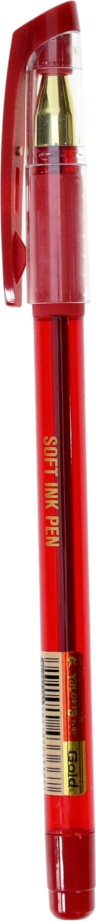Ручка Yalong Soft Ink Pen серия Gold, шариковая ручка с масляными чернилами Soft Ink, прозрачный корпус и колпачок с клипом