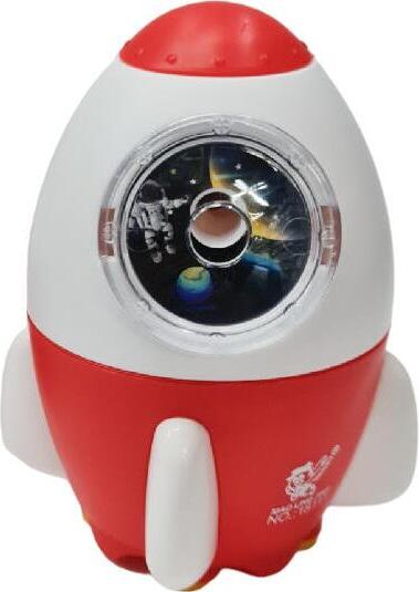 Rocket-Shaped Manual Pencil Sharpener with Hand-Crank Handle and Transparent Viewing Window, Creative School and Office Supplies Accessory