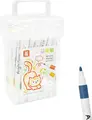 Acrylic Markers NO.9131, 48 Piece Set, Multi-Surface Acrylic Ink Pens for Painting and Drawing, Transparent Plastic Carrying Case with Handle