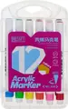Acrylic Paint Markers Set 12 Colors NO.612, Multi-Surface Markers with Strong Coverage and Smooth Application, Clear Plastic Storage Case
