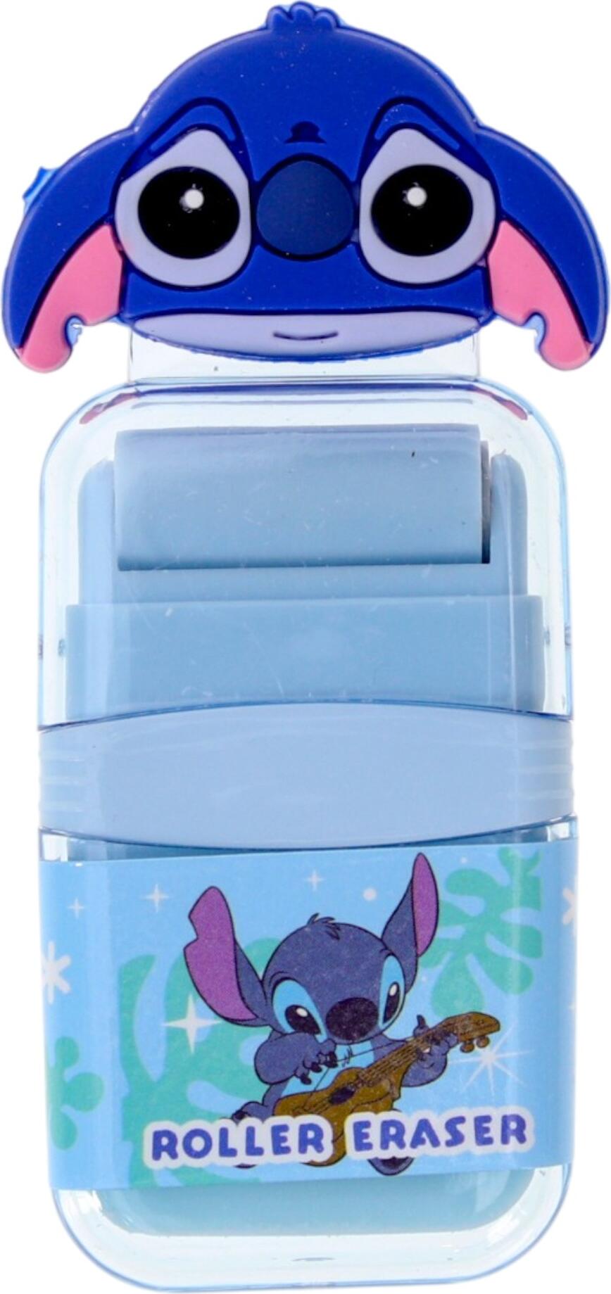 Disney Stitch Roller Tape Eraser with 3D Figure, Dark Blue, Cute Stationery Office Accessory for School and Home