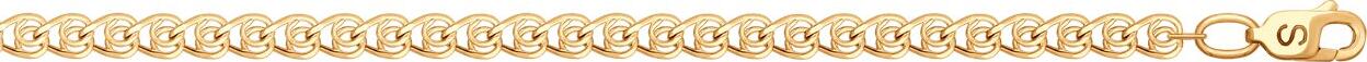 SOKOLOV Women's Red Gold Bracelet 585, Size 18, Lav Weave Hollow Chain, 0.5mm Wire Diameter, 552050502