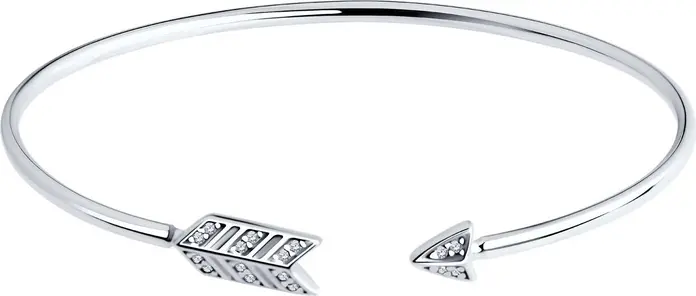 SOKOLOV 94051038 Women's Jewelry, Diameter 18.5, 925 Rhodium-Plated Sterling Silver, 16 Round Colorless Cubic Zirconia 1 mm, 0.136 ct, 3.55 g