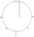 SOKOLOV 94051243 SKLV Women's Jewelry, 925 Sterling Silver Rhodium Plated, Round Colorless Cubic Zirconia 3mm, 4 pcs, 0.803 Carats, 2.3g, Diameter 17