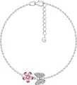 Brățară SOKOLOV pentru femei 94051263, Argint 925 placat cu rodiu, Cubic Zirconia roz în formă de pară, 1.1 carate, 2.55g, Diametru: 17