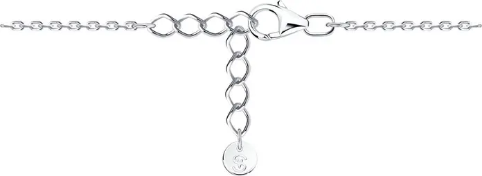 SOKOLOV 94051500 Women's Anklet, Diameter 24, 925 Sterling Silver Rhodium Plated, Round Colorless Cubic Zirconia 0.207 ct, SKLV Collection, 2.94 g