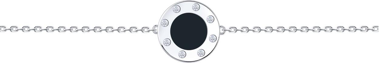 Brățară Diamant pentru femei 94-150-02235-1, Diametru 16, Argint 925 placat cu rodiu, cu zirconii rotunde 1.25mm 0.48ct și email, incolor