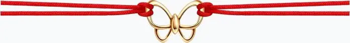 SOKOLOV 051630 Women's Bracelet, 585 Red Gold, Textile Cord with Gold Decorative Element, 0.44g, 8mm Element, Diameter 16, Minimalist Jewelry