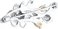 SOKOLOV 92040118 Women's Jewelry, 925 Sterling Silver, Gold and Rhodium Plated, Pear-Shaped Citrine, Enamel and Cubic Zirconia, Yellow, 31x14x4 mm