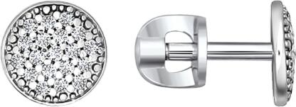 Women's 925 Sterling Silver Stud Earrings with 38 Round Cubic Zirconia Stones, Model 94020067