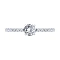 Inel SOKOLOV 019599-3 pentru femei, Mărime 18, Aur Alb 585 cu placare Rodiu, Insertii Cubic Zirconia Rotunde Incolore (12 buc, 0.348 ct), Latime 1 mm