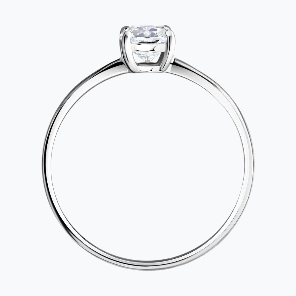 Inel SOKOLOV 019885-3 pentru femei, Aur Alb 585, Cubic Zirconia rotund incolore 5mm, 0.872 ct, latime 1mm, Mărime 17.5