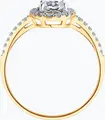 Diamant 51-110-02352-1 Women's Ring, Size 20, 585 Red Gold, Round Colorless Cubic Zirconia 0.27ct, Rhodium Plated, 1.79g, 22x19x8 mm