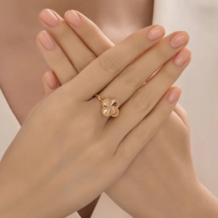 Inel Diamant pentru femei 31-110-02970-1, Mărime 19, Aur Roșu 9K 375, Greutate 1.78g, Lățime 2mm, Bijuterie Elegantă Minimalistă
