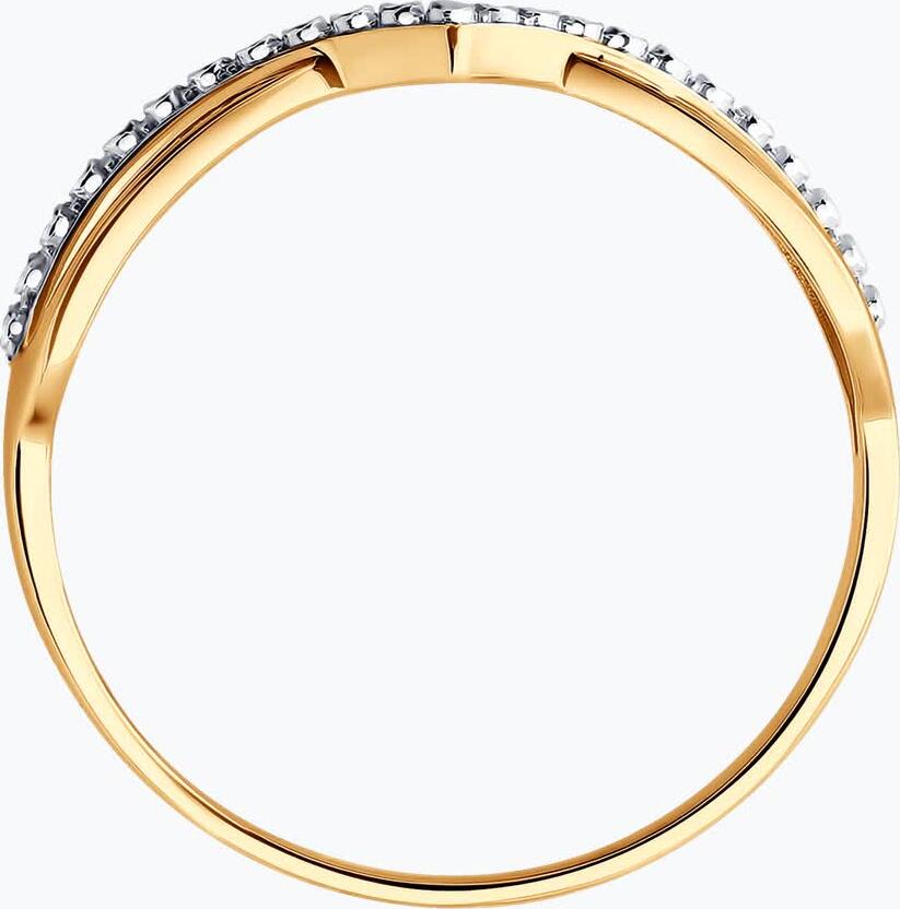Sokolov Women's Ring 51-110-01380-1, Size 18, 585 Red Gold, 1.01g, SOKOLOV exclusively for Diamant Collection, 5x3mm Decorative Element, 1mm Shank Width