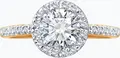 Diamant 51-110-02352-1 Women's Ring, Size 16.5, 585 Red Gold, Round Colorless Cubic Zirconia 0.27ct, Rhodium Plated, 1.79g, 22x19x8 mm