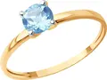 Diamant 31-310-01747-1 Bijuterie pentru femei din Aur Roșu 9k 375 cu Topaz Albastru Rotund 0.59ct 5mm, Placare Rodiu, 0.91g, Mărime Inel 18