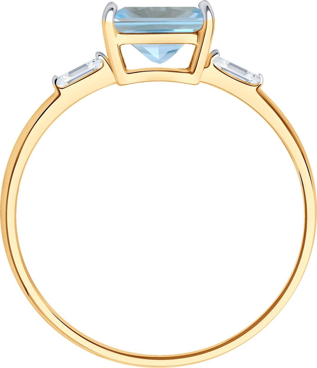 Diamant 31-310-01552-1 Women's Jewelry, 9K Red Gold 375, Topaz and Cubic Zirconia, Wave Shape, Rhodium Plated, 0.198 ct, 1.51g, Ring Size 17.5