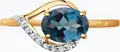 Inel Diamant 31-310-01402-1 pentru femei, Mărime 17.5, Aur Rosu 375 (9K), Topaz si Zirconiu Cubic, Pietre Rotunde Incolore, Placare Rodiu, 0.94g