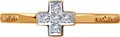 Diamant 31-110-01844-1 Women's Ring, 9K Red Gold 375, Rhodium Plated, 5 Round Colorless Cubic Zirconia 0.083 ct, Cross-shaped Setting, 0.98 g Ring Size: 17