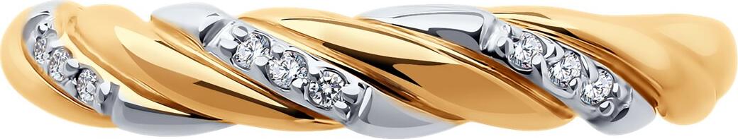 Diamant 31-110-02075-1 Women's Jewelry 9 Karat Collection, 9K Red Gold 375, Rhodium Plated, Round Colorless Cubic Zirconia 0.077 ct, 1.79g, Ring Size 18.5