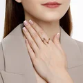 Inel femei SOKOLOV 018678, Mărime 17.5, Aur Roșu 585 cu placare Rodiu, Design geometric deschis cu pietre Zirconiu Cubic incolore pe bară diagonală, 1.69g