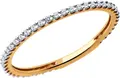 SOKOLOV 018898 Women's Ring, Size 15.5, 585 Red Gold with Rhodium Plating, 37 Round Colorless Cubic Zirconia Stones, 0.315 ct, 0.84 g