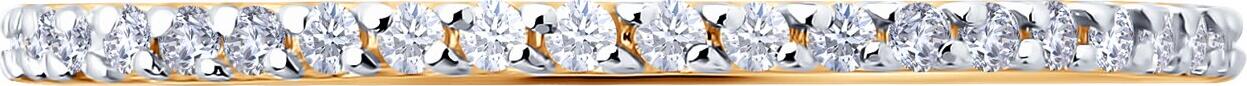 Inel SOKOLOV 018898 pentru femei, Mărime 16.5, Aur Roșu 585 cu placare de rodiu, 37 pietre Cubic Zirconia rotunde incolore, 0.315 ct, 0.84 g