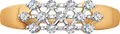 Inel SOKOLOV 018959 pentru femei, Mărime 18.5, Aur Roșu 585 cu placare Rodiu, 13 Pietre Cubic Zirconia Incolori Rotunde 0.371 ct, 1.26g, 13x5x2 mm, Lățime bandă 1mm