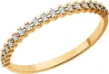 SOKOLOV 019107 Women's Ring, Size 17, 585 Red Gold, 19 Round Colorless Cubic Zirconia (Fianit) Stones, 0.162 ct, 1.01 g