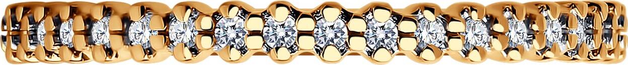 SOKOLOV 019107 Women's Ring, Size 18, 585 Red Gold, 19 Round Colorless Cubic Zirconia (Fianit) Stones, 0.162 ct, 1.01 g