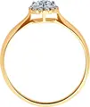 Inel de logodnă Diamant 51-110-02211-1 pentru femei, Aur Roșu 585, placare Rodiu, 12 Zirconii Cubice rotunde incolore 0.102 ct, lățime 1 mm, Mărime Inel 17
